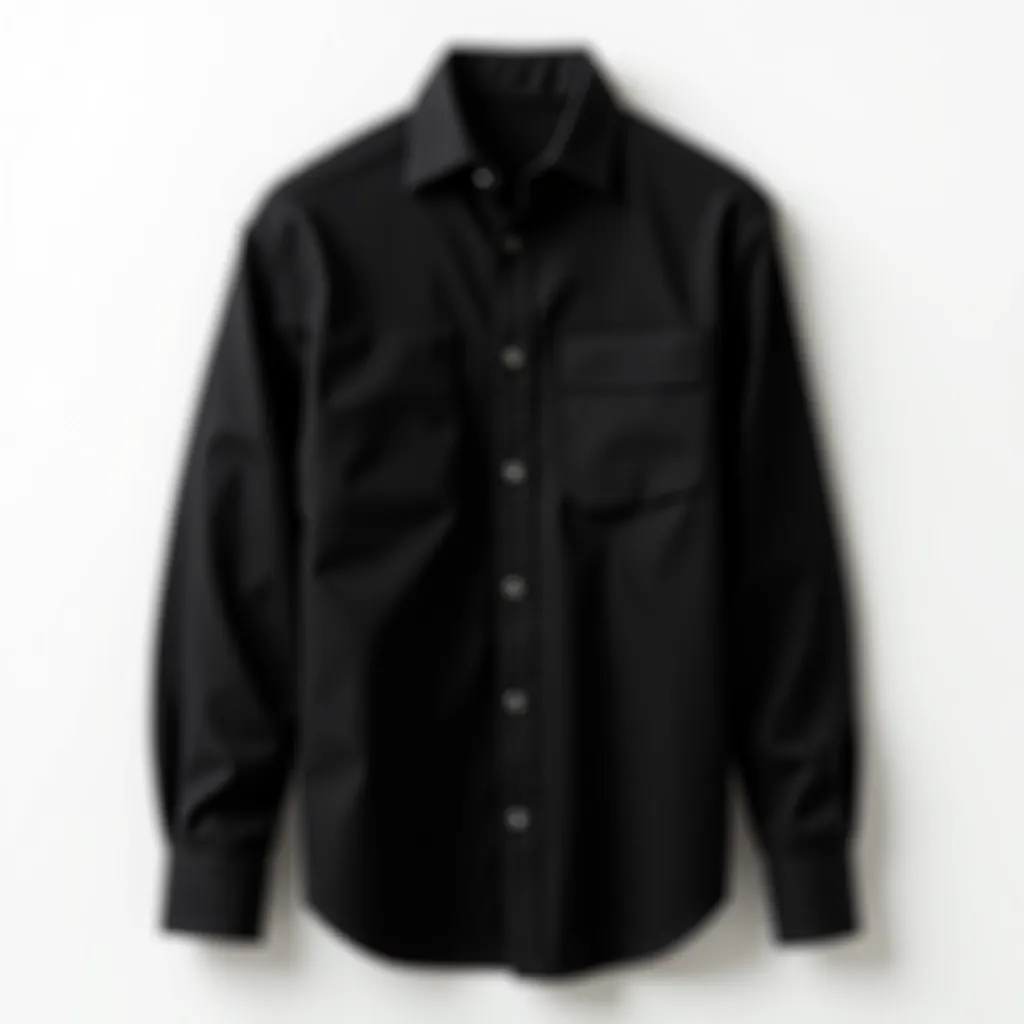 Structured cotton jacket in black, displayed on white background showing clean lines and quality fabric construction