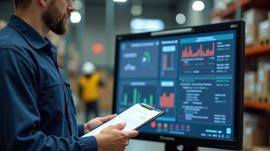 Laohoidja vaatab varude aruannet paberil ja arvutis, kus näha jälgimiandmete erinevus